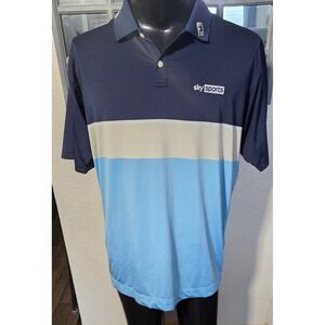 FootJoy Sky Sports Golf Polo Shirt Mens XL Athletic Fit Navy Blue Colorblock
